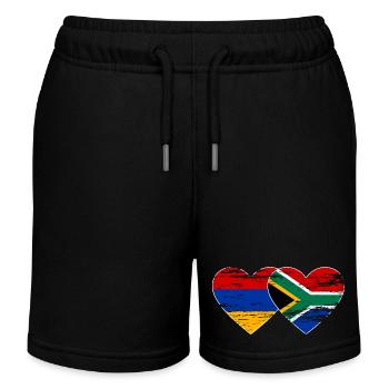 Arménie Afrique du Sud Drapeau Coeur Utilisé - Short de jogging enfant bio Stanley/Stella - noir - Devant
