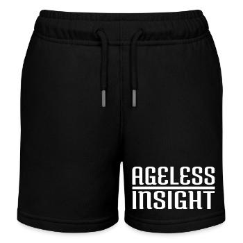 cultivating wisdom wisdom quotes gift idea - Kids Organic Sweat Shorts by Stanley/Stella - black - Front