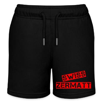Zermatt en texte vintage Suisse - Short de jogging enfant bio Stanley/Stella - noir - Devant