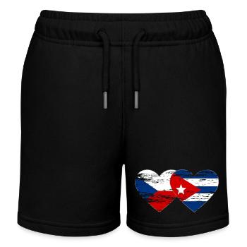 Tschechien Kuba Flagge Herz used - Kinder Organic Joggingshorts Mini Bolter von Stanley/Stella - Schwarz - Vorne