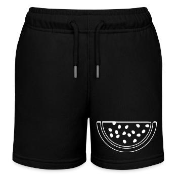 Watermelon Melon - Kids Organic Sweat Shorts by Stanley/Stella - black - Front