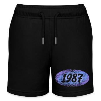 1987 1987 - Kinder Organic Joggingshorts Mini Bolter von Stanley/Stella - Schwarz - Vorne