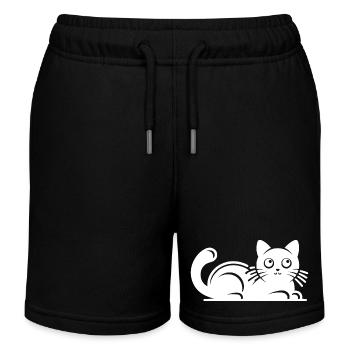 Ronronnement Chat Câlin Dessin - Short de jogging enfant bio Stanley/Stella - noir - Devant