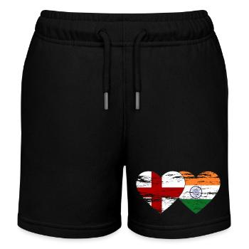 England India flag used - Kids Organic Sweat Shorts by Stanley/Stella - black - Front
