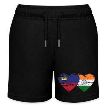 Liechtenstein Indien Flagge used - Kinder Organic Joggingshorts Mini Bolter von Stanley/Stella - Schwarz - Vorne