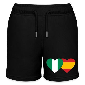 Nigeria Espagne Drapeau Coeur - Short de jogging enfant bio Stanley/Stella - noir - Devant
