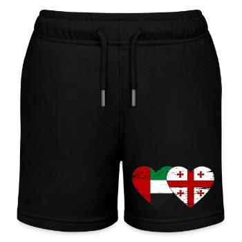 Vereinigte Arabische Emirate Georgien Flagge - Kinder Organic Joggingshorts Mini Bolter von Stanley/Stella - Schwarz - Vorne