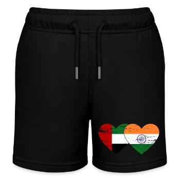 Émirats arabes unis Inde Drapeau Coeur - Short de jogging enfant bio Stanley/Stella - noir - Devant