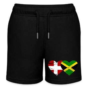 Dänemark Jamaika Flagge Herz used - Kinder Organic Joggingshorts Mini Bolter von Stanley/Stella - Schwarz - Vorne