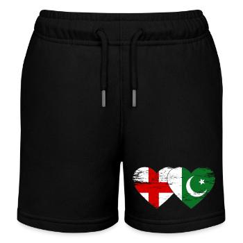 Angleterre Pakistan Drapeau Coeur - Short de jogging enfant bio Stanley/Stella - noir - Devant