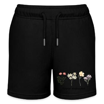 flower enthusiast - Kinder Organic Joggingshorts Mini Bolter von Stanley/Stella - Schwarz - Vorne