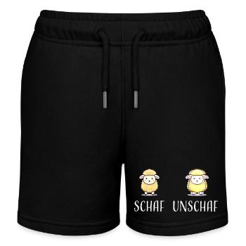 Schaf Unschaf lustiges cooles Geschenk - Kinder Organic Joggingshorts Mini Bolter von Stanley/Stella - Schwarz - Vorne