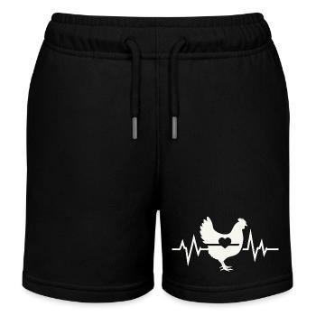 Hühnerzucht mit Herzschlag - Kinder Organic Joggingshorts Mini Bolter von Stanley/Stella - Schwarz - Vorne