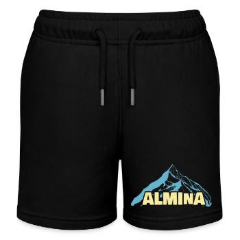Almina als Frauenname - Kinder Organic Joggingshorts Mini Bolter von Stanley/Stella - Schwarz - Vorne