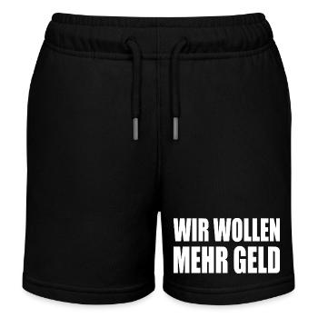 wir wollen mehr geld - Kinder Organic Joggingshorts Mini Bolter von Stanley/Stella - Schwarz - Vorne