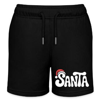 Santa Claus - Cool Vintage Comic Logo - Kids Organic Sweat Shorts by Stanley/Stella - black - Front