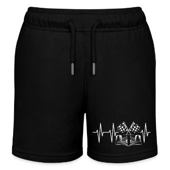 Formula Rennen Autorennen Herzschlag Symvol Puls - Kinder Organic Joggingshorts Mini Bolter von Stanley/Stella - Schwarz - Vorne