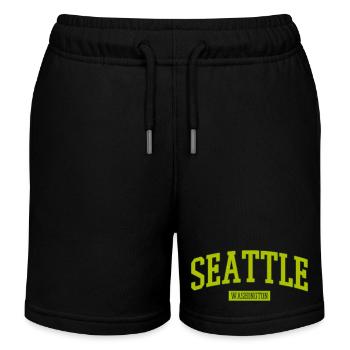 Lettrage Seattle Washington - Short de jogging enfant bio Stanley/Stella - noir - Devant