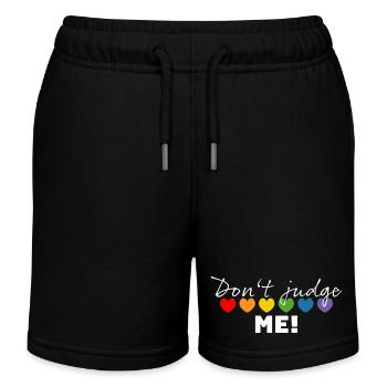 Regenbogenherzchen dont judge me weiss - Kinder Organic Joggingshorts Mini Bolter von Stanley/Stella - Schwarz - Vorne