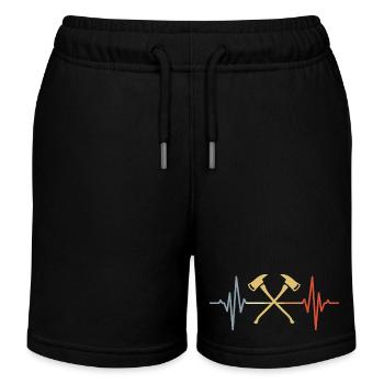 Feuerwehraxt Herzklopfen - Kinder Organic Joggingshorts Mini Bolter von Stanley/Stella - Schwarz - Vorne