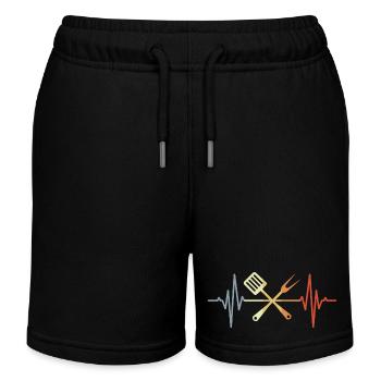 Wooden spoon palpitations - Kids Organic Sweat Shorts by Stanley/Stella - black - Front