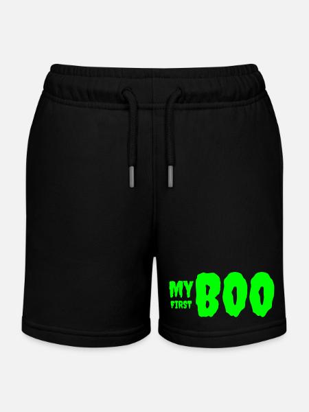 Vibrant Green Growth Typography Tee - Kids Organic Sweat Shorts by Stanley/Stella - black