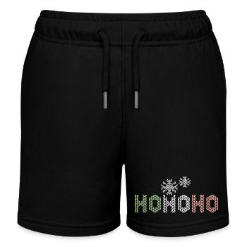 hohoho schneekristall Pixel Winter Weihnachten - Kinder Organic Joggingshorts Mini Bolter von Stanley/Stella - Schwarz - Vorne