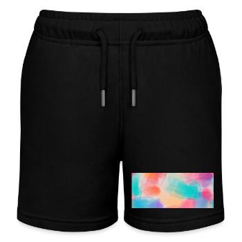 Lebendige Aquarellfarben - Kinder Organic Joggingshorts Mini Bolter von Stanley/Stella - Schwarz - Vorne