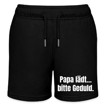 Papa invite à la patience - Short de jogging enfant bio Stanley/Stella - noir - Devant