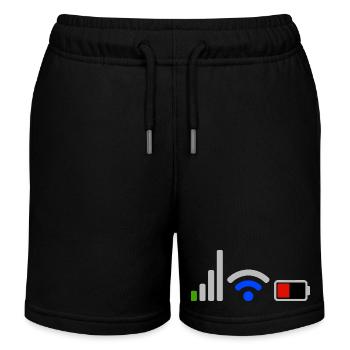 Icônes Tech Signal et Batterie Wifi Réseau  - Short de jogging enfant bio Stanley/Stella - noir - Devant
