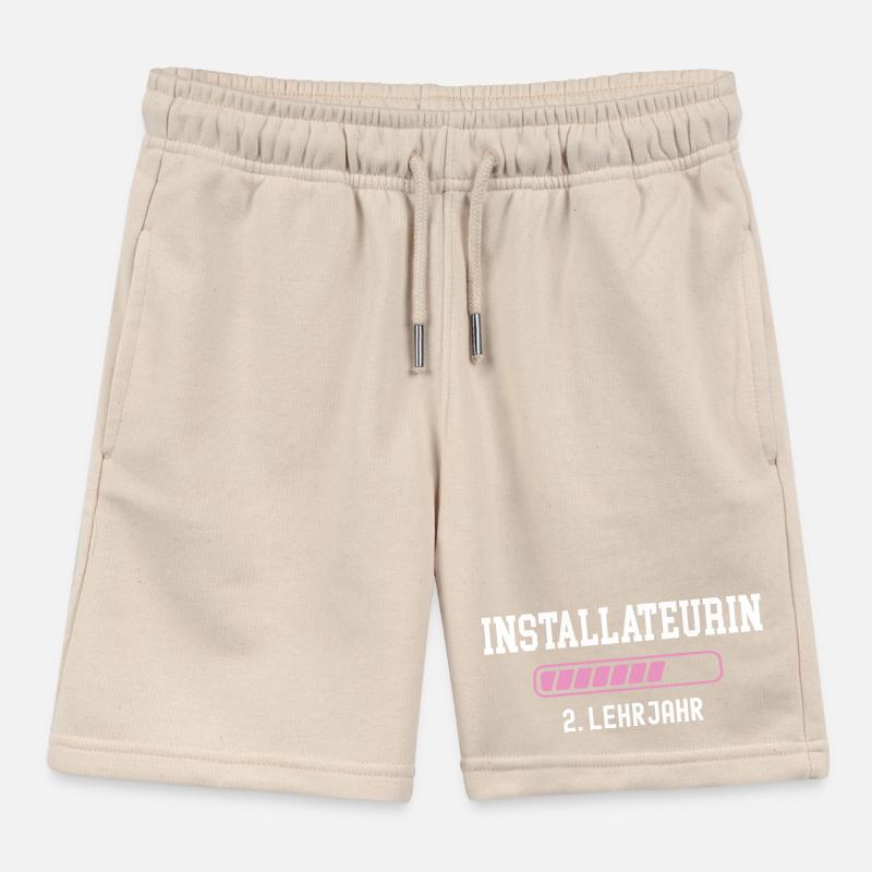 Plumber training 2 year apprenticeship second year Kids Organic Sweat Shorts by Stanley/Stella