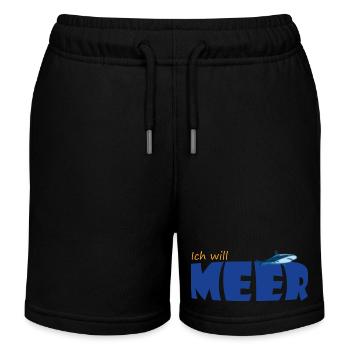 ICH WILL MEER - Kinder Organic Joggingshorts Mini Bolter von Stanley/Stella - Schwarz - Vorne