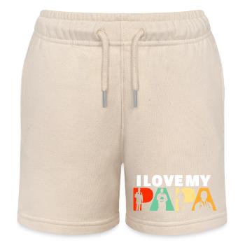 Doctor Papa Medical Professional Silhouette Art - Kids Organic Sweat Shorts by Stanley/Stella - soft Ecru - Front