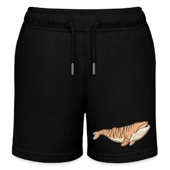 baleine tachetée vintage cartoon rayures Tigrée - Short de jogging enfant bio Stanley/Stella - noir - Devant