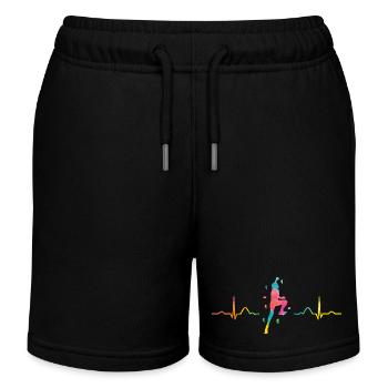 Boulderer Herzschlag Boulder Bouldern - Kinder Organic Joggingshorts Mini Bolter von Stanley/Stella - Schwarz - Vorne