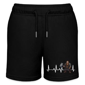 Dwarf Hammer Heartbeat - Kids Organic Sweat Shorts by Stanley/Stella - black - Front