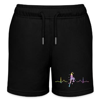 Boulderer Herzschlag Boulder Bouldern - Kinder Organic Joggingshorts Mini Bolter von Stanley/Stella - Schwarz - Vorne