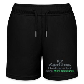 RIP Algorithmus Shirt für Micro-Community - Kinder Organic Joggingshorts Mini Bolter von Stanley/Stella - Schwarz - Vorne
