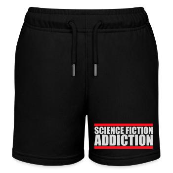Science Fiction Addict Sci Fi Lover Quote Text - Kids Organic Sweat Shorts by Stanley/Stella - black - Front