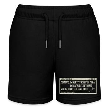 Vintage Etikett Bratwurst Humor - Kinder Organic Joggingshorts Mini Bolter von Stanley/Stella - Schwarz - Vorne
