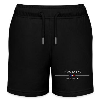 Paris, France, white with French flag - Kids Organic Sweat Shorts by Stanley/Stella - black - Front