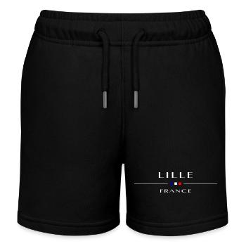 Lille, white, with French flag - Kids Organic Sweat Shorts by Stanley/Stella - black - Front