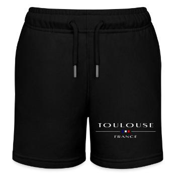 White Toulouse with French flag - Kids Organic Sweat Shorts by Stanley/Stella - black - Front
