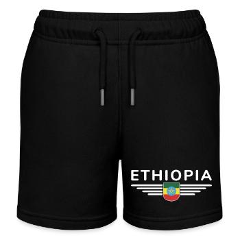 Ethiopia Design – Pride and Culture - Kids Organic Sweat Shorts by Stanley/Stella - black - Front