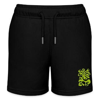 psychedelic BLOSSOM space green peacock 60s planet - Kinder Organic Joggingshorts Mini Bolter von Stanley/Stella - Schwarz - Vorne