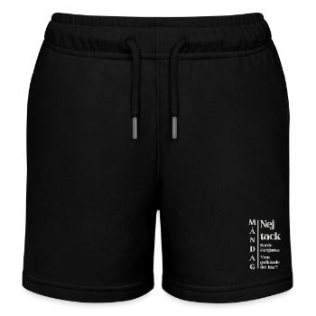 Fun design for the Monday hater - Kids Organic Sweat Shorts by Stanley/Stella - black - Front
