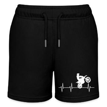 Motorrad Herzfrequenz - Kinder Organic Joggingshorts Mini Bolter von Stanley/Stella - Schwarz - Vorne