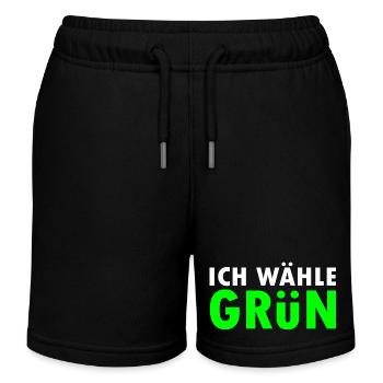Ich wähle grün - Kinder Organic Joggingshorts Mini Bolter von Stanley/Stella - Schwarz - Vorne