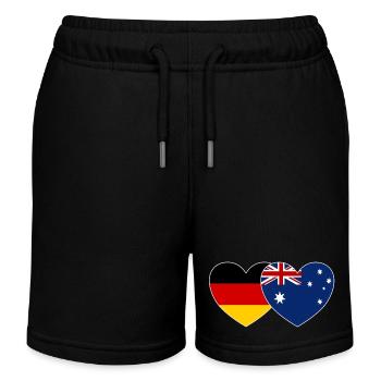 Deutschland Australien Flagge Herz - Kinder Organic Joggingshorts Mini Bolter von Stanley/Stella - Schwarz - Vorne