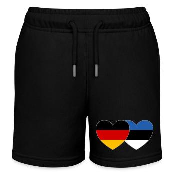 Deutschland Estland Flagge Herz - Kinder Organic Joggingshorts Mini Bolter von Stanley/Stella - Schwarz - Vorne